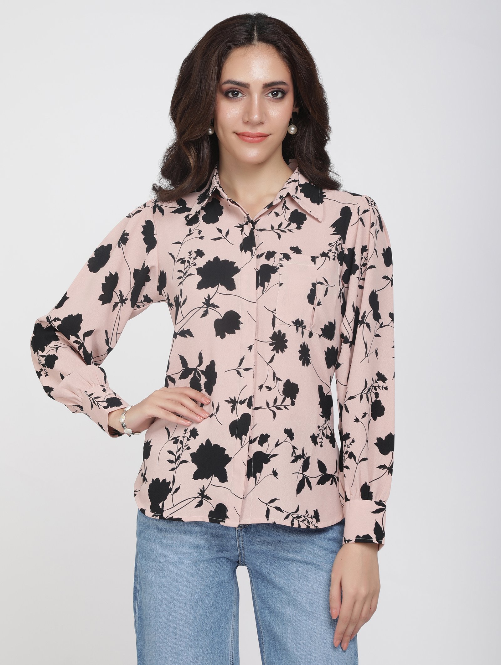 Flower Detail Shirt with Back Design